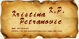 Kristina Petranović vizit kartica